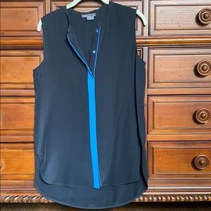 Navy blue sleeveless blouse
